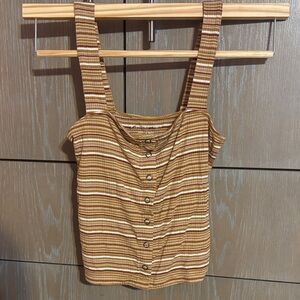 American Eagle Outfitters Brown Striped Tank Top